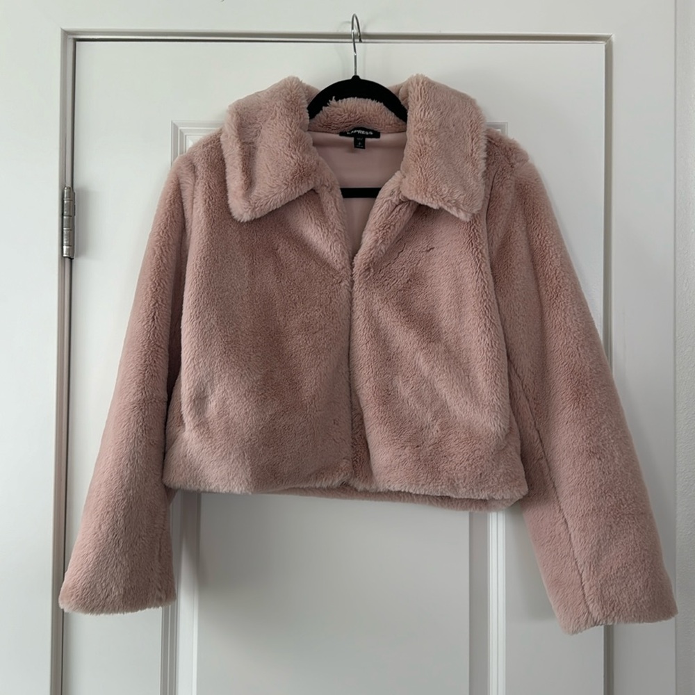 Express Pink Faux Fur Coat